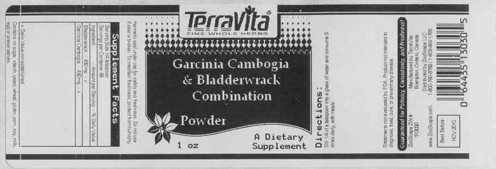 Label for Garcinia Cambogia & Bladderwrack Combination Powder