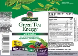 Label for Green Tea Energy Mixed Berry