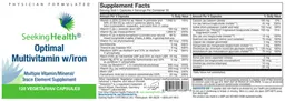 Label for Optimal Multivitamin W/ Iron