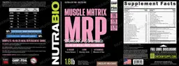 Label for Muscle Matrix MRP Women's Formula Chocolate Milkshake