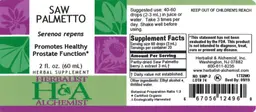 Label for Saw Palmetto
