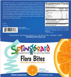 Label for Flora Bites Delicious Orange Flavor