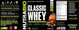 Label for Classic Whey Pumpkin Spice