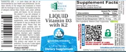 Label for Liquid Vitamin D3 With K2