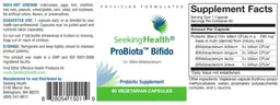 Label for ProBiota Bifido
