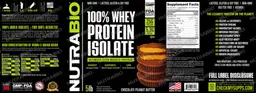 Label for 100% Whey Protein Isolate Chocolate Peanut Butter