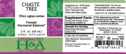 Label for Chaste Tree