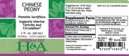 Label for Chinese Peony