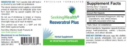 Label for Resveratrol Plus