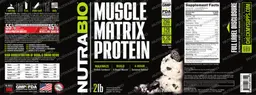 Label for Muscle Matrix Protein Cookies & Cream