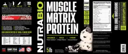 Label for Muscle Matrix Protein Cookies & Cream