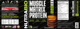 Label for Muscle Matrix Protein Chocolate Peanut Butter