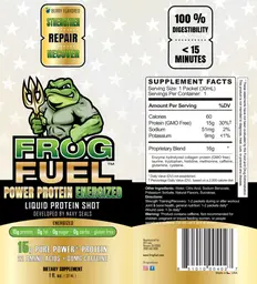 Label for Power Protein Energized Berry Flavored