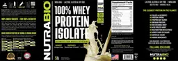 Label for 100% Whey Protein Isolate Alpine Vanilla