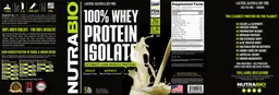 Label for 100% Whey Protein Isolate Cinnamon Bun