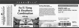 Label for Fo-Ti Tieng & Eleuthero Combination 450 mg