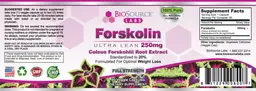 Label for Forskolin 250 mg