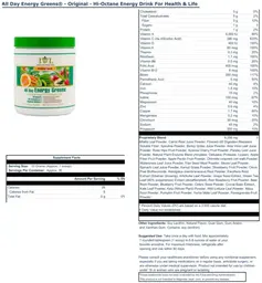 Label for All Day Energy Greens