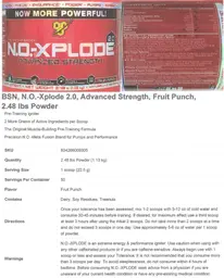 Label for N.O.-Xplode 2.0 Fruit Punch