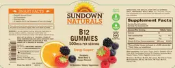 Label for B12 Gummies 500 mcg