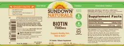 Label for Biotin 7500 mcg