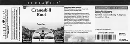 Label for Cranesbill Root Powder