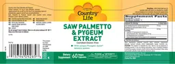 Label for Saw Palmetto & Pygeum Extract