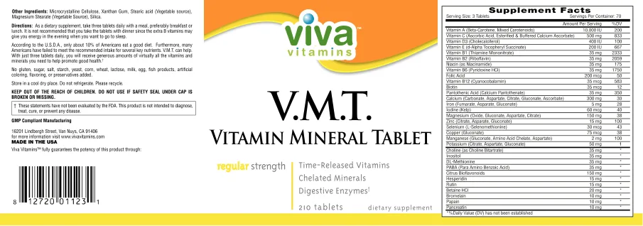 Label for V.M.T. Regular Strength