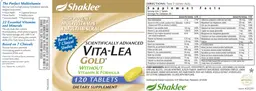 Label for Vita-Lea Gold without Vitamin K Formula
