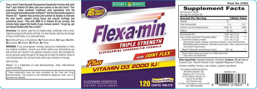 Label for Flex-A-Min Triple Strength Glucosamine Chondroitin With Joint Flex