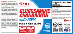 Label for Glucosamine Chondroitin With MSM