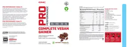 Label for Complete Vegan Gainer Natural Chocolate