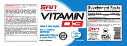 Label for Vitamin D3 1,000 IU