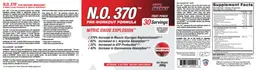 Label for N.O.370 Pre-Workout Formula Fruit Punch