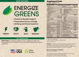 Label for Energize Greens