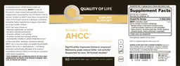 Label for Kinoko Gold AHCC 500 mg