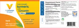 Label for Triple Strength Turmeric With Curcumin 900 mg