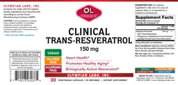 Label for Clinical Trans-Resveratrol 150 mg