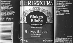 Label for Ginkgo Biloba 40 mg Extract