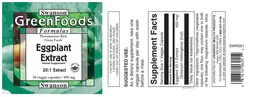 Label for Eggplant Extract 450 mg