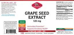 Label for Grape Seed Extract 120 mg