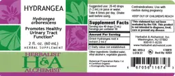 Label for Hydrangea