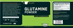 Label for Glutamine Powder Unflavored