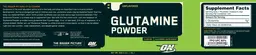 Label for Glutamine Powder Unflavored