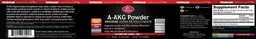 Label for A-AKG Powder Unflavored