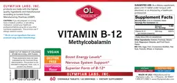 Label for Vitamin B-12 Fruit Punch Flavor