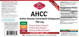 Label for AHCC 750 mg