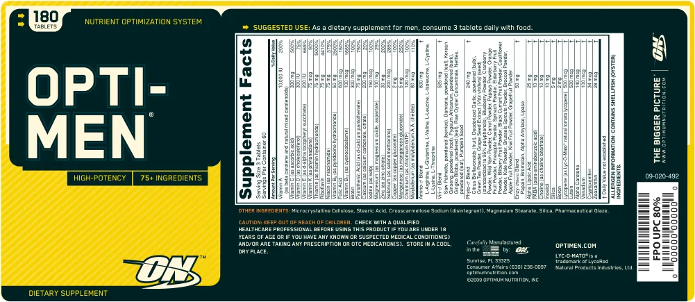 Label for Opti-Men
