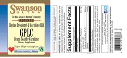 Label for Glycine Propionyl-L-Carnitine HCl GPLC 840 mg
