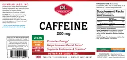 Label for Caffeine 200 mg